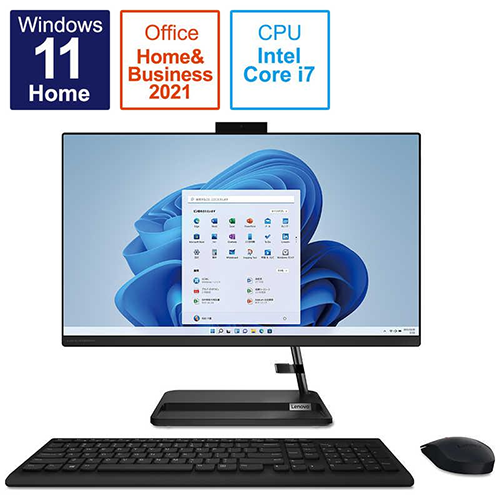◎新品 一体型 デスクトップパソコン Lenovo IdeaCentre AIO 370i 23.8型 Windows11 CPU Core i7-1260P メモリ 8GB SSD 512GB 無線LAN Wi-Fi 6 Microsoft Office Home & Business 2021