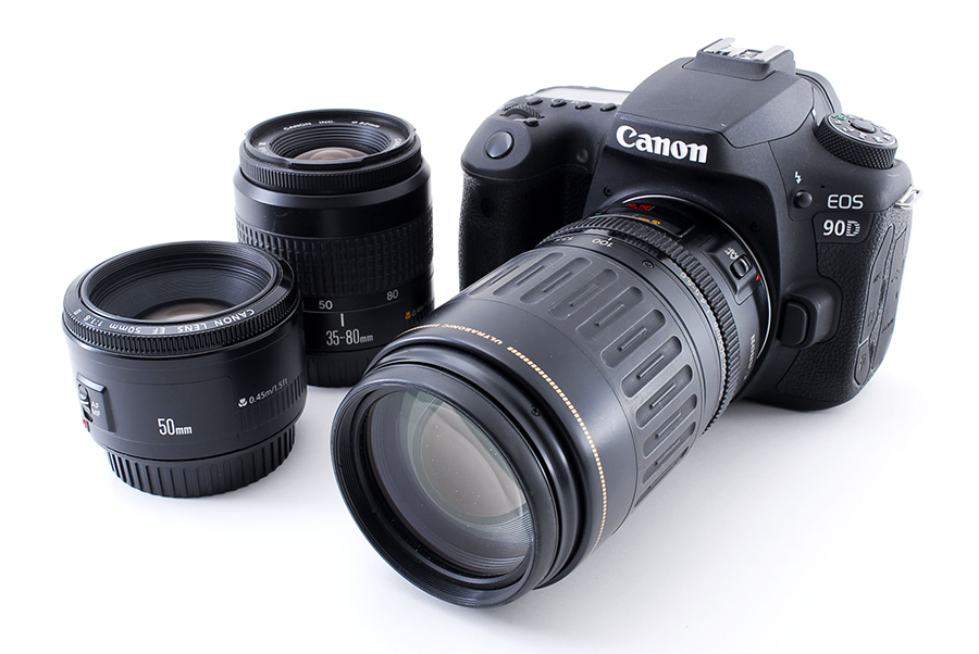 中古 デジタル一眼レフカメラキヤノン Canon EOS 90D トリプルレンズセット