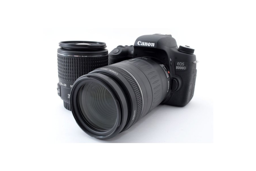 中古 デジタル一眼レフカメラ キヤノン Canon EOS 8000D ダブルズーム 標準ズーム 28-90mm 超望遠ズーム 90-300mm
