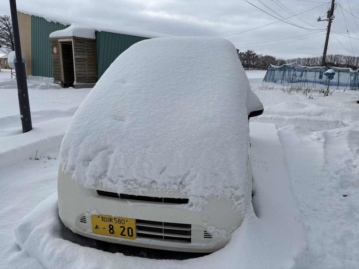 北海道・オホーツク・小清水町の自宅もそこそそ積雪がありました！（2024年12月23日）