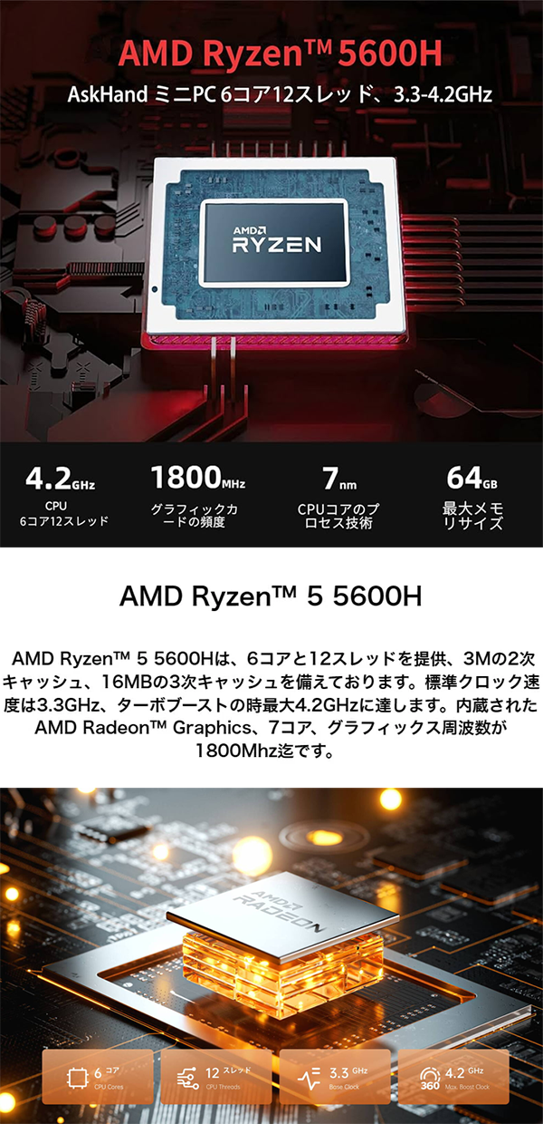 新品 ミニデスクトップパソコン PC MINISFORUM UM560XT 3画面出力 Windows11 Pro
