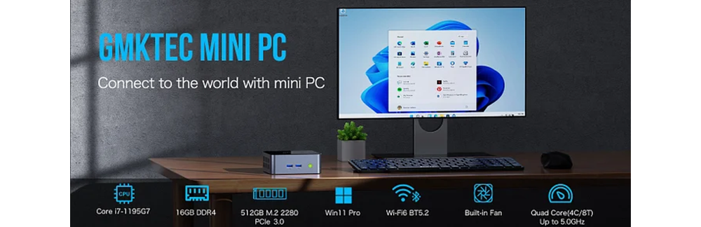 新品 ミニデスクトップパソコン PC GMKtec M2 11世代 Core i7 3画面出力 Windows11 Pro