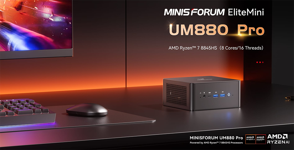 新品 ミニデスクトップパソコン PC MINISFORUM UM880 Pro AMD Ryzen7 8845HS Windows11 4画面同時出力