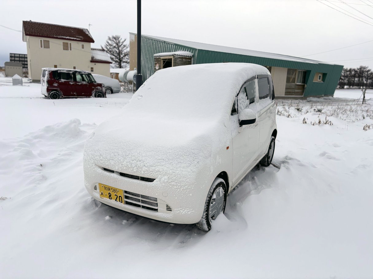 北海道・オホーツク・小清水町 積雪あるほど降りました(2025/12/4)