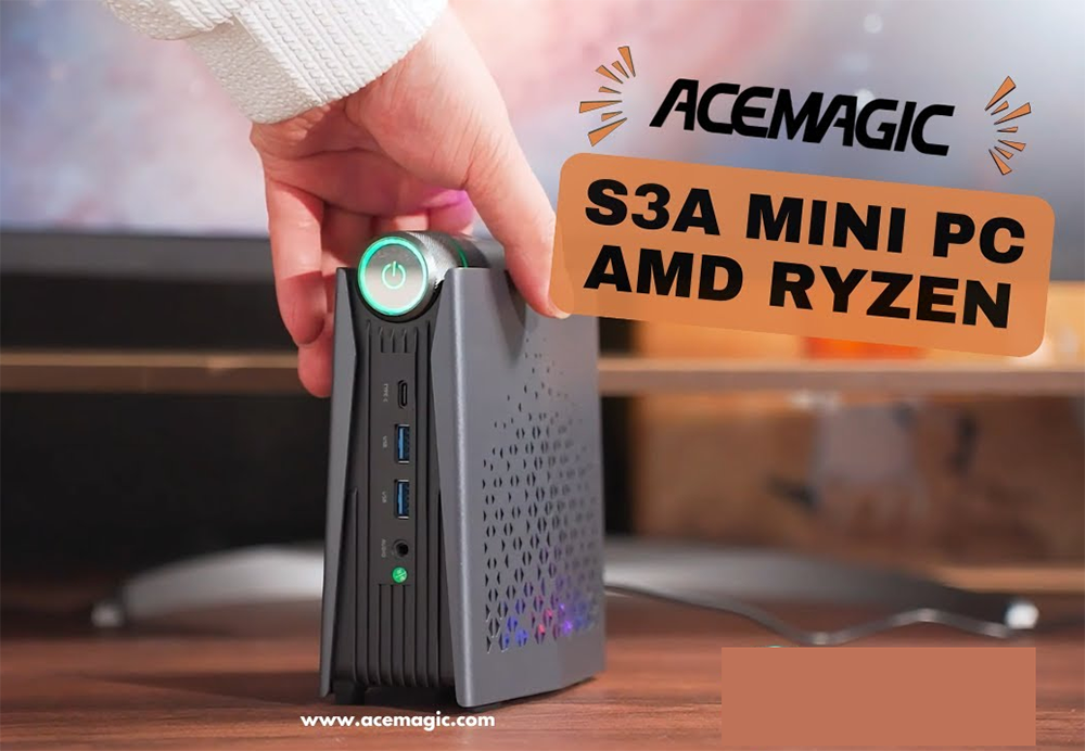 新品 ミニデスクトップパソコン PC ACEMAGIC S3A AMD Ryzen7 5825U/6800H メモリ 16/32GB SSD 512GB/1TB Wi-Fi6 Windows11 3画面同時出力