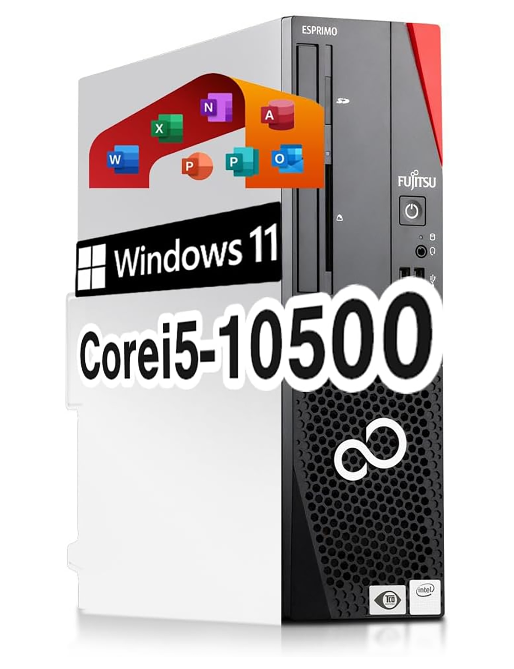 中古 デスクトップパソコン PC 富士通 FMV ESPRIMO D7010/F Windows11 CPU 10世代 Core i5-10500 メモリ 16GB SSD 256GB 無線LAN モニター なし MS Office 2021